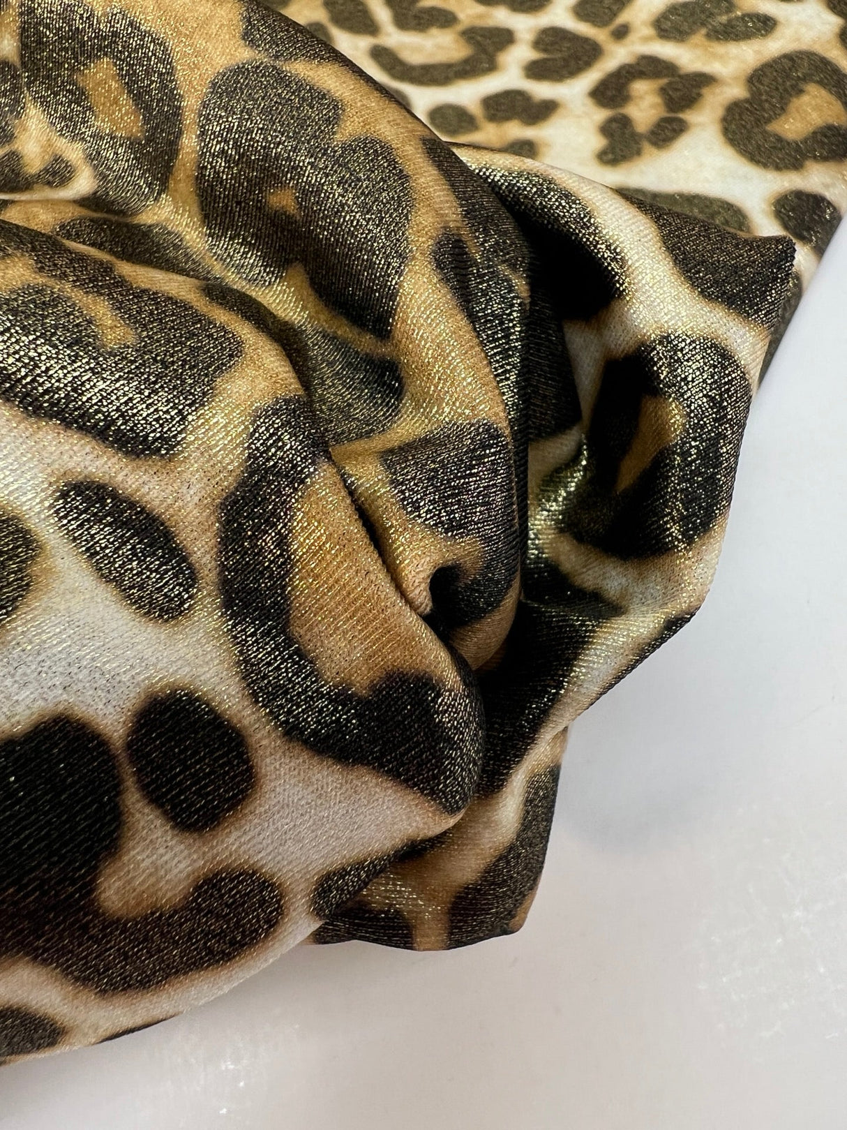 Animal Printed Golden Knitted Fabric