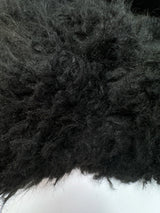 Black Acetate Polyester Faux Fur