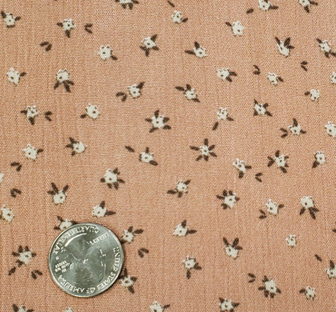 1D1614 Sandstone 100 Percent Rayon Fabric - Crinkle Texture, 50/52" Width (1 Yard)