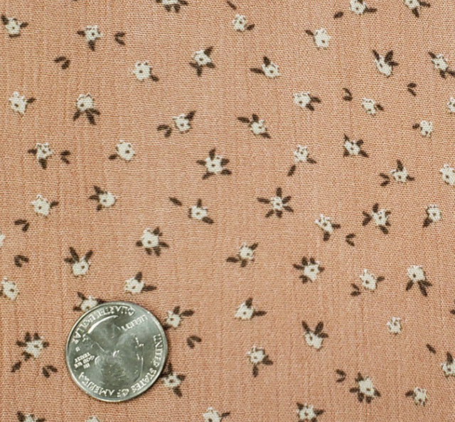 1D1614 Sandstone 100 Percent Rayon Fabric - Crinkle Texture, 50/52" Width (1 Yard)