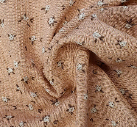 1 Yard Sandstone Rayon Crinkle Fabric Rayon Lightweight Apparel 50/52 Inch Width