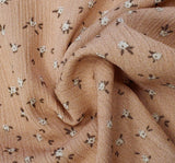 1D1614 Sandstone 100 Percent Rayon Fabric - Crinkle Texture, 50/52" Width (1 Yard)