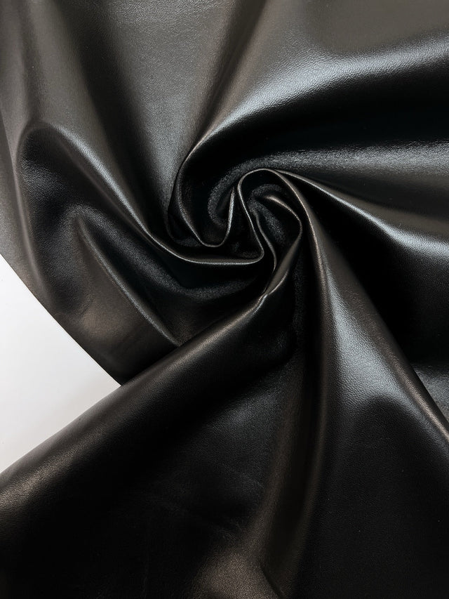 Black Leather Casualwear Fabric