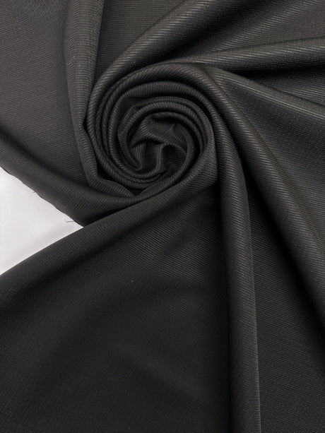 Wool Acetate Jacquard Suiting Fabric Black