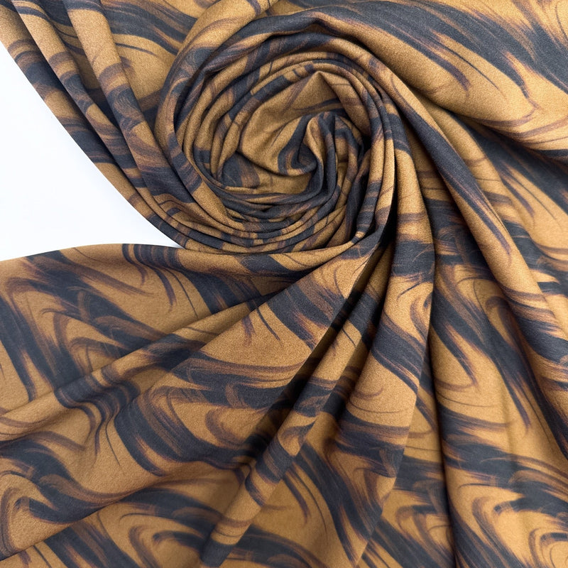 Viscose Woven Abstract Brown Black