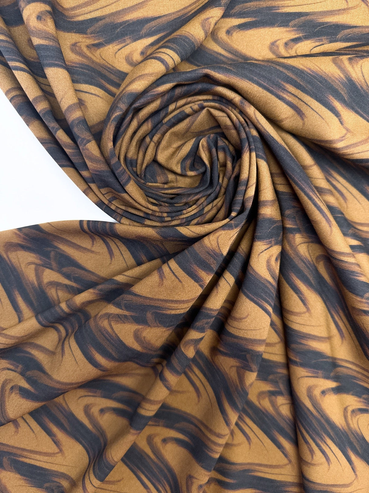 Viscose Woven Abstract Brown Black