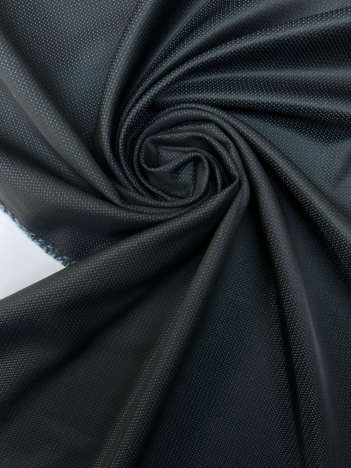 Jacquard Wool Fabric Blue Black