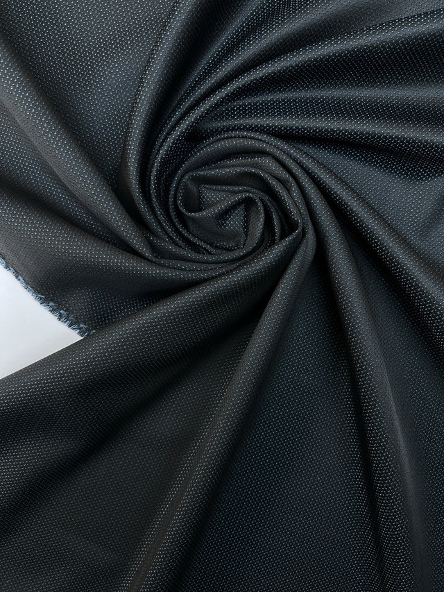 Jacquard Wool Fabric Blue Black