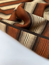 Wool Striped Fabric Brown Beige