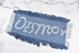 Embroidered Applique Denim DESTROY 9 x 4.5