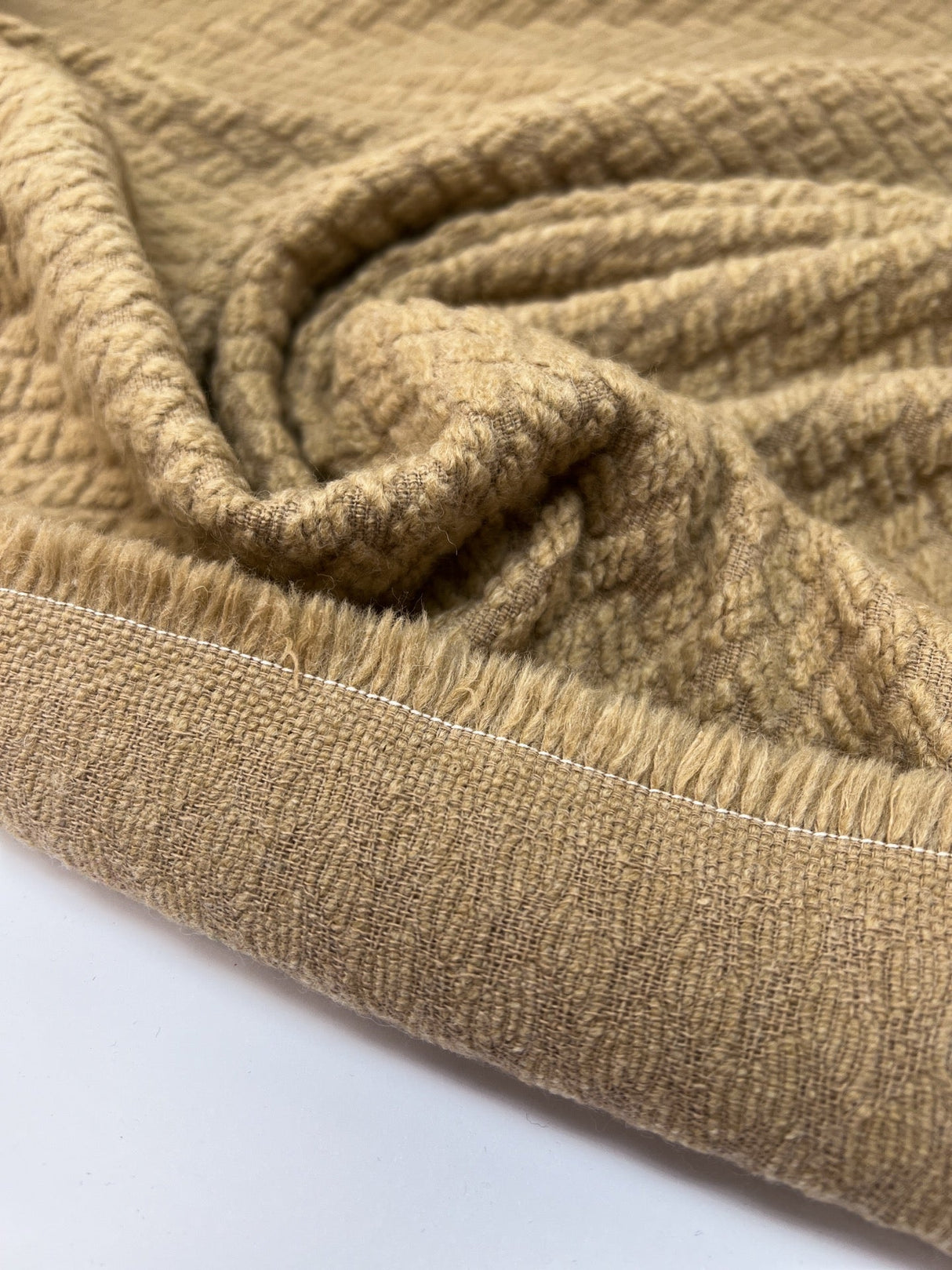 Beige Cotton Acrylic Wool Tweed