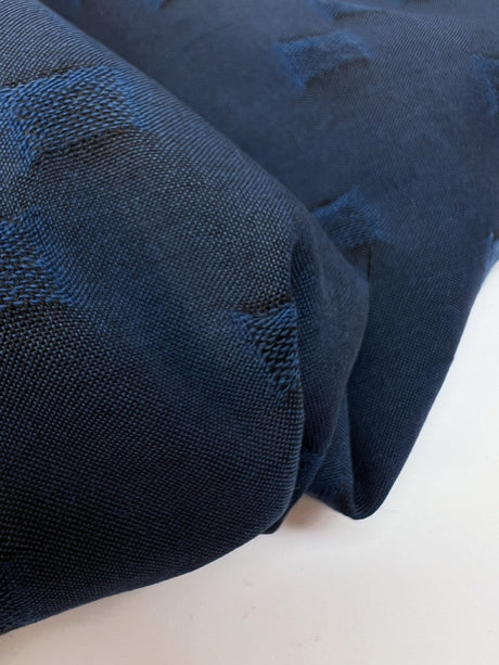 Wool Blue Black Printed Fabric