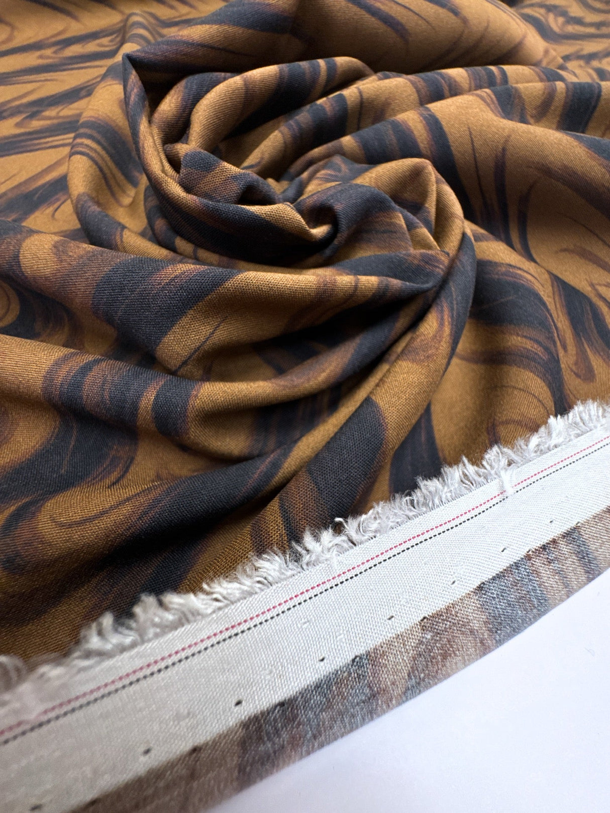 Viscose Woven Abstract Brown Black