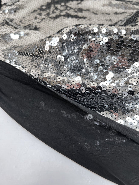 Silver Sequined Polyamide Knit