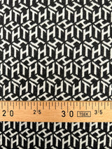Stretch Knitted Polyester Viscose Blend White Gray