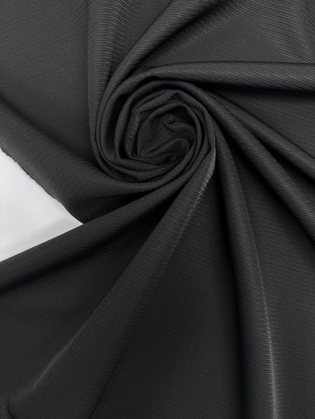Wool Jacquard Fabric Black Striped