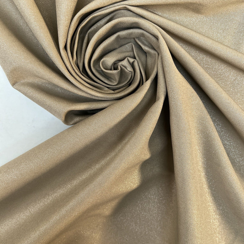 Cotton Elastane Woven Glitter Beige