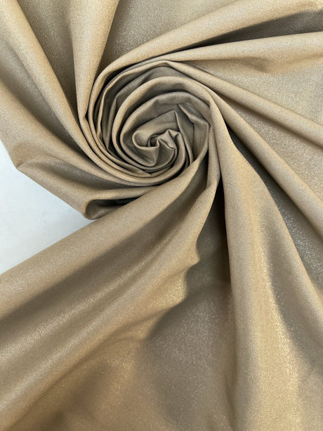Cotton Elastane Woven Glitter Beige