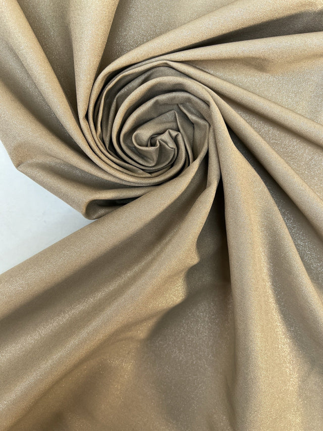 Cotton Elastane Woven Glitter Beige