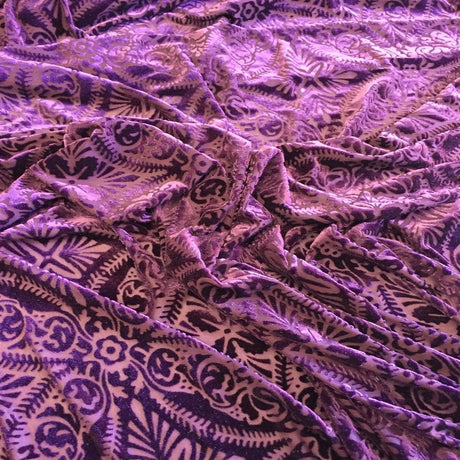 Burnout Stretch Velvet Fabric Lili Damask