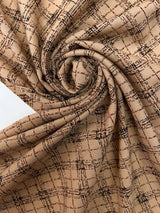 Wool Checked Printed Fabric