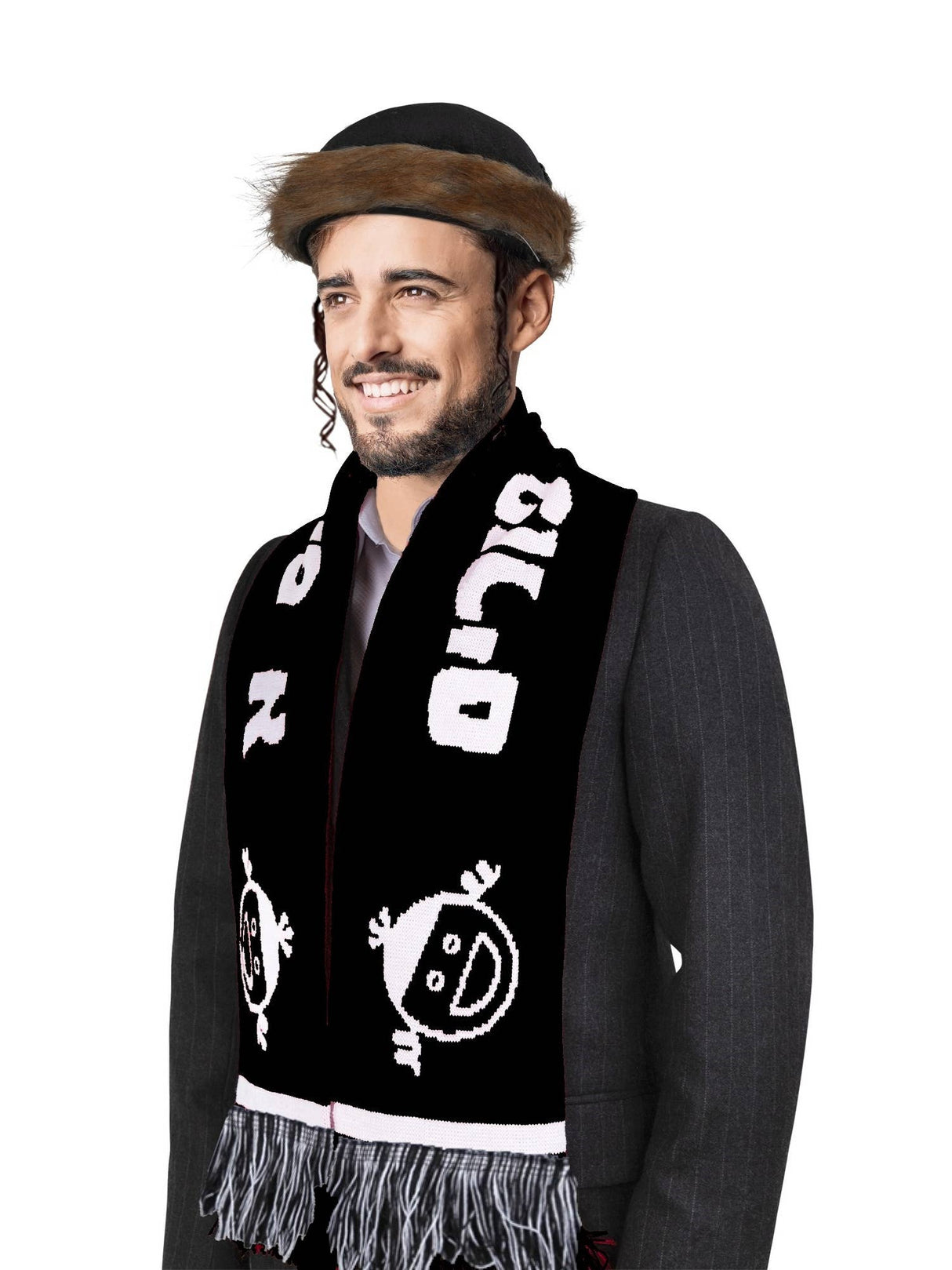 Black & White Purim Scarf Costume Accessory