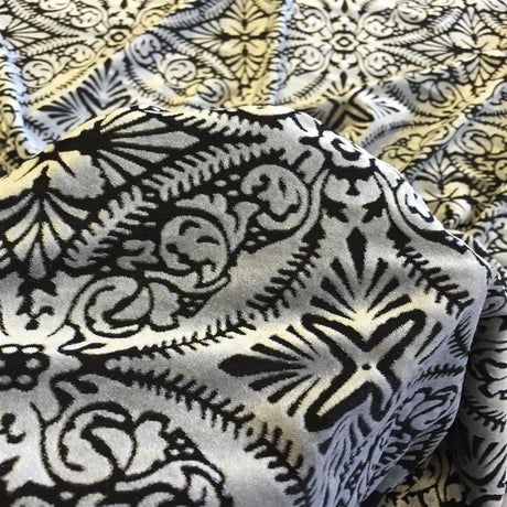 Burnout Stretch Velvet Fabric Lili Damask