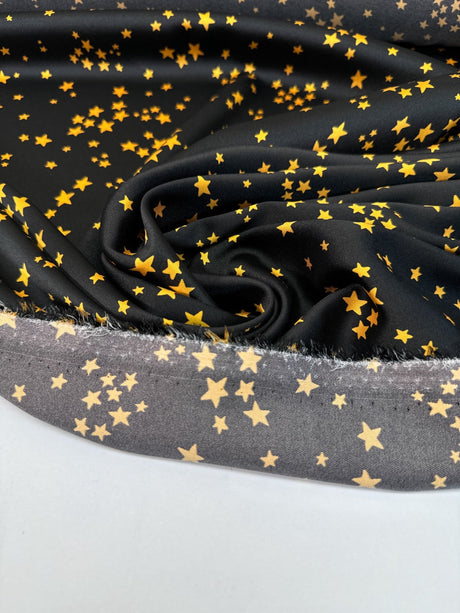 Polyester Printed Black Yellow Fabric