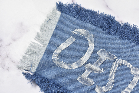 Embroidered Applique Denim DESTROY 9 x 4.5