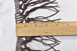 Fringe Trim Faux Leather Black 4.25"