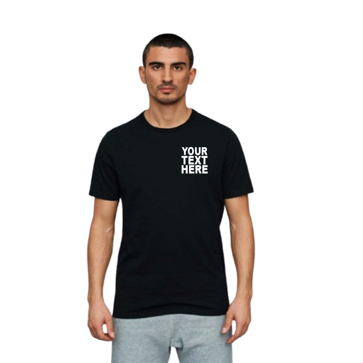 Pack: 12 Fast Personalized T-Shirts – Add Your Logo, Photo, or Text on Both Sides (Black)