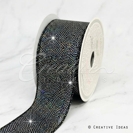 2 1/2" Iridescent Holographic Laser Ribbon-10 Yds (Irbk)