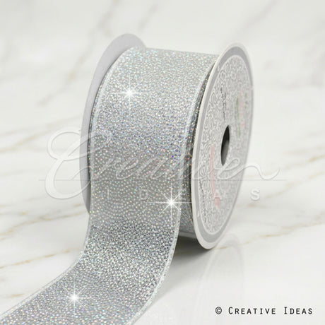 2 1/2" Iridescent Holographic Laser Ribbon-10 Yds (Irwt)