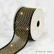2 1/2" Metallic Diamond Mesh Ribbon-10 Yds (Black/Gold)