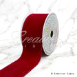 2 1/2" Wired Decorative Velvet Ribbon-10 Yds (Red)