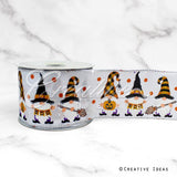 2 1/2" Wired Gnome Halloween Costume Ribbon-10 Yds (White)