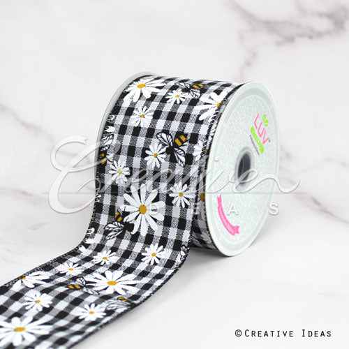 2 1/2" Wired Honey Bee Ribbon-10 Yds (Black)