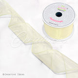 2 1/2" Wired Organza Ribbon - 10 Yards (Baby Maize)