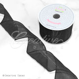 2 1/2" Wired Organza Ribbon - 10 Yards (Black)