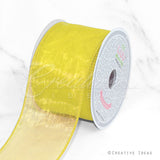2 1/2" Wired Organza Ribbon - 10 Yards (Canary)