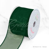 2 1/2" Wired Organza Ribbon - 10 Yards (Hunter Green)