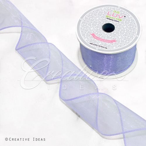 2 1/2" Wired Organza Ribbon - 10 Yards (Iris)