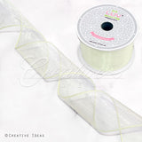 2 1/2" Wired Organza Ribbon - 10 Yards (Ivory)