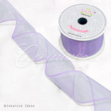 2 1/2" Wired Organza Ribbon - 10 Yards (Lavender)