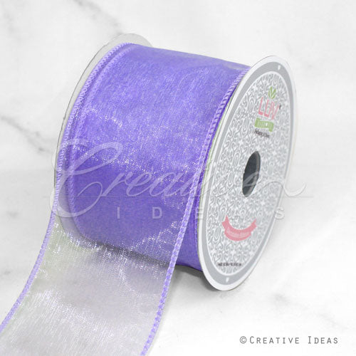 2 1/2" Wired Organza Ribbon - 10 Yards (Lavender)