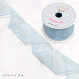 2 1/2" Wired Organza Ribbon - 10 Yards (Light Blue)