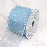 2 1/2" Wired Organza Ribbon - 10 Yards (Light Blue)