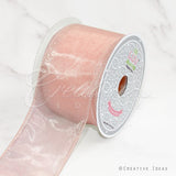 2 1/2" Wired Organza Ribbon - 10 Yards (Light Peach)