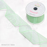2 1/2" Wired Organza Ribbon - 10 Yards (Mint Green)
