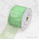 2 1/2" Wired Organza Ribbon - 10 Yards (Mint Green)